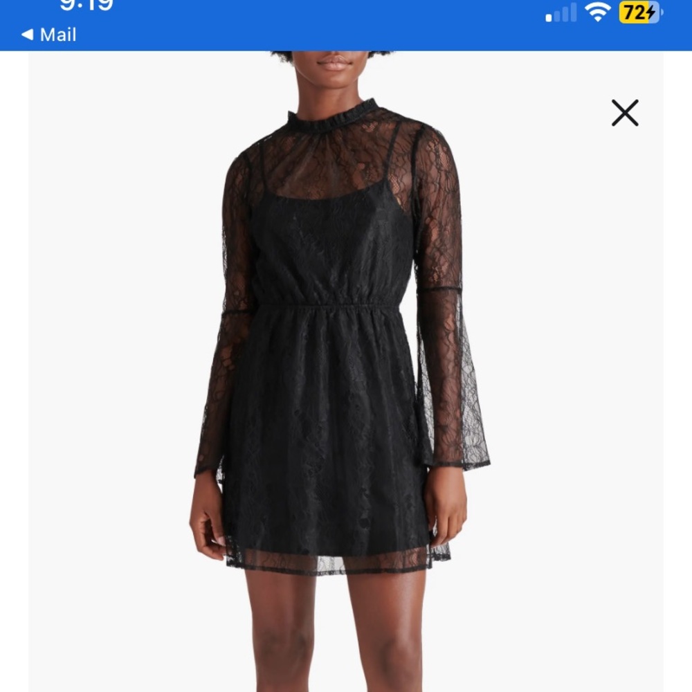Steve Madden lace long sleeve black dress size xs, s, m